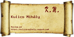 Kulics Mihály névjegykártya