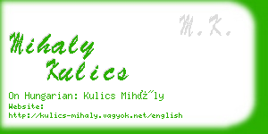 mihaly kulics business card